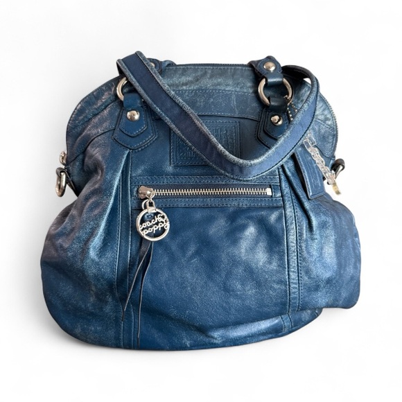 Vintage EUC Rare Coach Poppy Blue Shoulder Bag| Vintage Y2K Bag - Picture 5 of 16